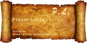 Pikler Leila névjegykártya